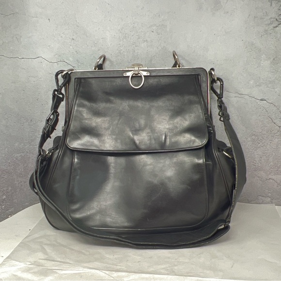 Yves St Laurent Vintage Heavy Calf Leather Top Handle Bag. - Picture 10 of 14